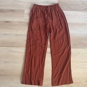 Zara Women's Wide Leg Pants in Rust